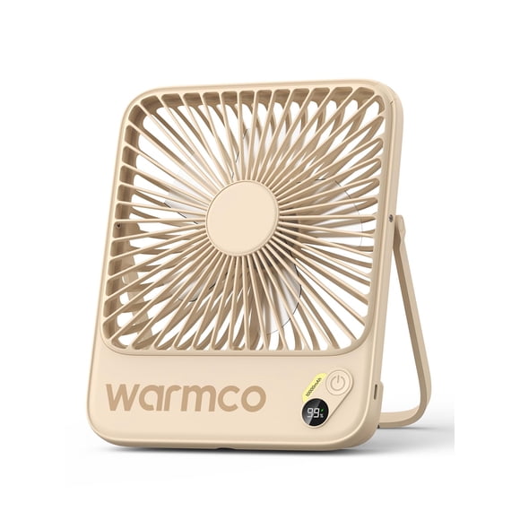Ventilador portátil de viaje Warmco de 10000 mAh con 24 h de autonomía, 7 pulgadas