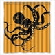 thumbnail image 1 of Cortina de ducha con diseño de pulpo vintage, divertida y con ganchos, tamaño 66 x 72 pulgadas, 1 of 3