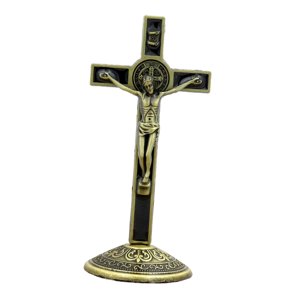 Magideal - Estatuilla De Crucifijo Crucifijo Cruz Jesús Crucifixión Para Oraciones Aleación Desmontable Cruz Religiosa Altar Para Decoración Cristiana Decoración Estilo A