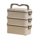 thumbnail image 2 of Fiambrera Apilable Contenedor De Almacenamiento De Alimentos Dividido Para Trabajadores Camping Travel Khaki 3 Capas, 2 of 3