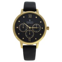 Charlotte Raffaelli - Crb La Basic - Reloj Con Correa De Cuero Dorado Y Negro De Para - Reloj