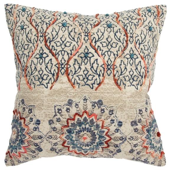 Almohada Rizzy Home Medallón 51x51 cm Relleno de Poliéster y Algodón