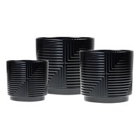 Genérico - Set 3 Macetero Decorativo Diseño Geométrico Hogar Adorno Jhn