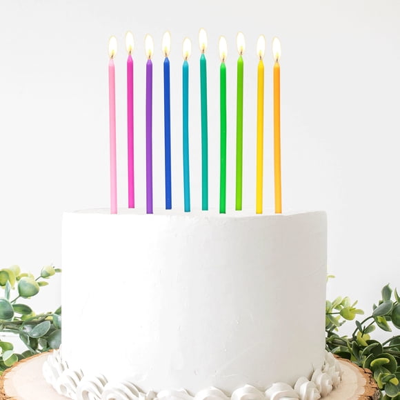 Velas de cumpleaños Apluselection, 40 unidades, arcoíris, 13,5 cm