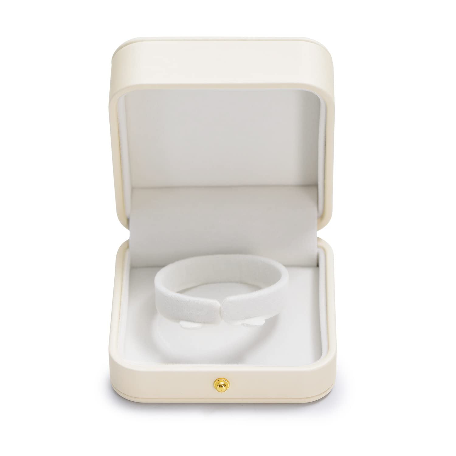Xusx111 - Pulsera De Cuero Premium Pulsera Caja De Joyería Caso De Regalo Blanco Interior Pulsera De Almacenamiento Titular (blanco)