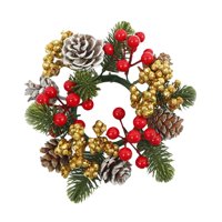 Bothyi - Corona De Velas, Corona Artificial, Rústica, Para Sala De Estar, Festival, Acción De Gracias, Dorada