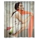 thumbnail image 1 of Cortina de ducha de la actriz sexy Emilia Clark, juego de cortina de baño con ganchos, tamaño 60 x 72 pulgadas, 1 of 3