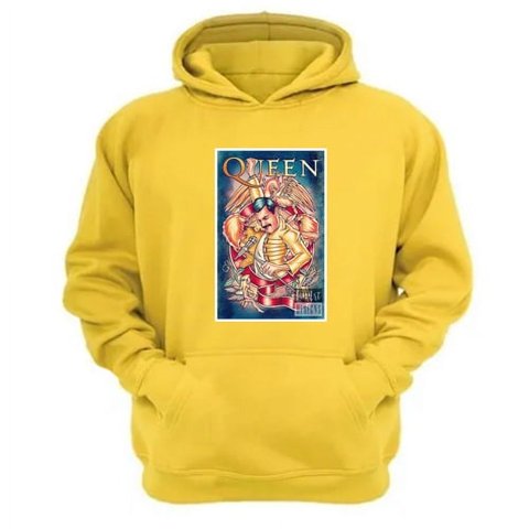 Genérico - Polerón Canguro Queen Amarillo Talla Xs Unisex