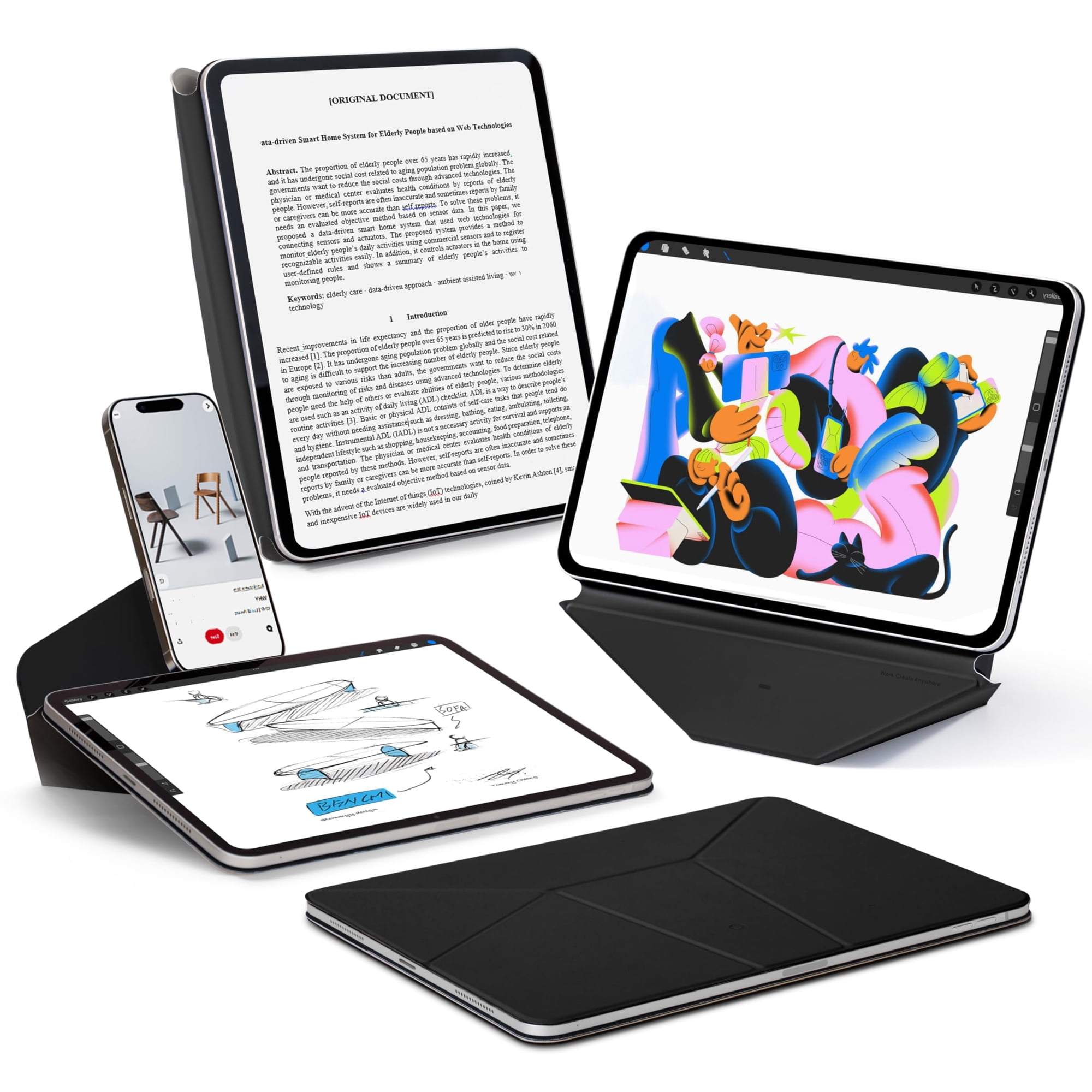 Funda Tipo Folio Moft Dynamic Para Ipad Mini 7º A17 Pro 2024 Y 6º A15 2021