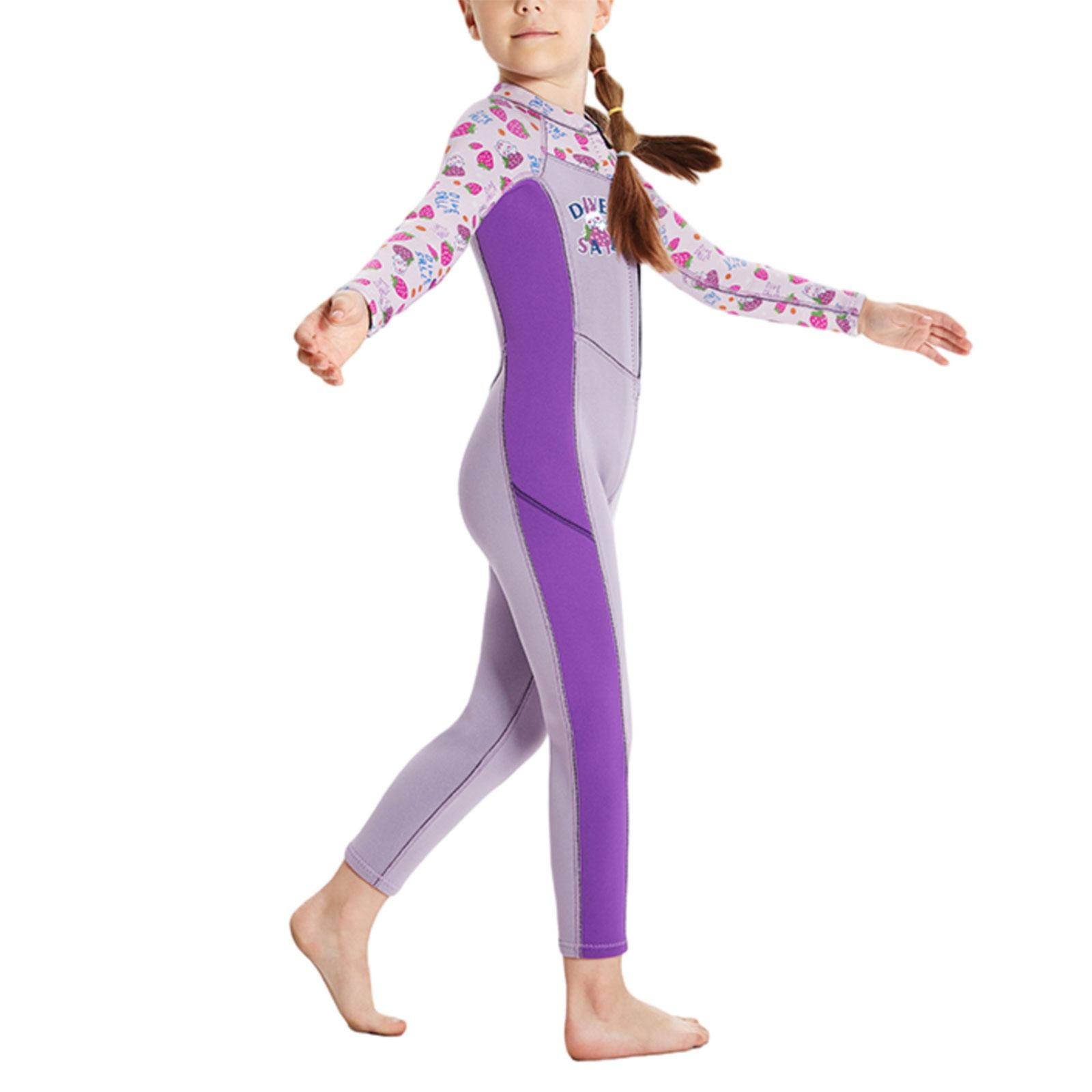 Magideal - Traje De Neopreno Para Niños Y Niñas, Traje De Baño De Neopreno De 2mm, Trajes Térmicos Completos Para Surf, Natación, Deportes Acuáticos Fríos, Kayak , Púrpura M