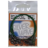 Silver Wave - Leader Para Pesca Con Snap Y Destorcedor 30 Cms Verde Set X6