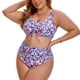 thumbnail image 4 of Agnes Orinda Bikini de Dos Piezas para Mujer de Talla Grande para Escuela y Universidad con Estampado, Cordón, Frente Retorcido, Push Up, Cintura Alta, 4 of 9