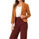 thumbnail image 4 of INSPIRE CHIC Blazer Abierto para Mujer Regreso a Clases Chaqueta de Traje Corto de Verano para el Trabajo Naranja Oscuro-Sólido XL, 4 of 6