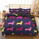 thumbnail image 1 of Cartoon Dachshund Bedding Duvet Quilt Set & Pillowcase Sgingle Double 3-Piece Bedding Set, 1 of 5
