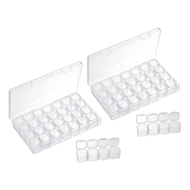Caja Organizadora de Cuentas Uxcell Contenedores de Arte de Diamante 2pcs Caja de Almacenamiento de Plástico