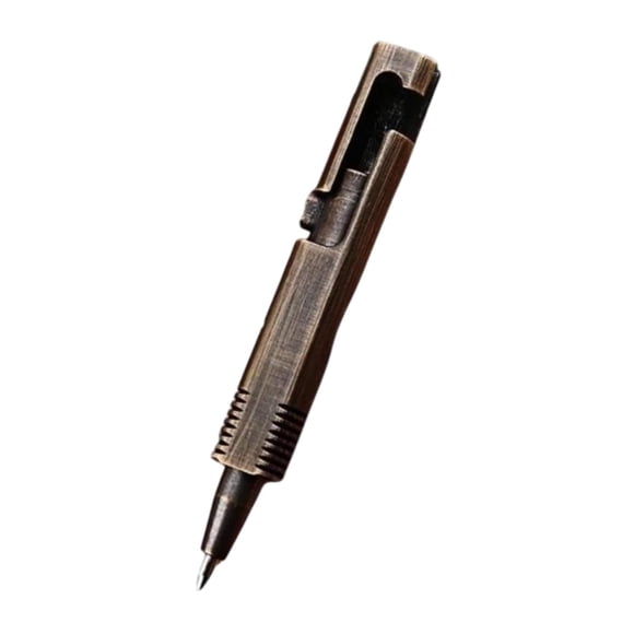 Bolígrafo De Bolsillo Compacto De Latón Que Viaja Suave Para Escribir Bolígrafo De Tinta Negra Retráctil Negro