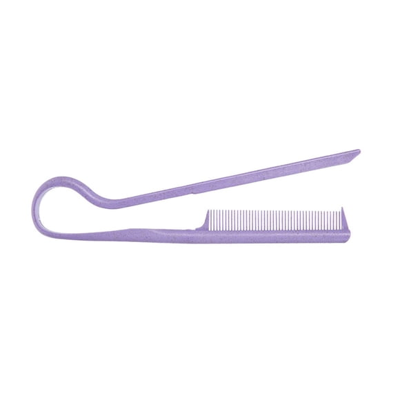 Peine alisador de cabello para cabello nudoso, profesional, peine de hierro plano, peine recto en forma de V para peluquería, salón de casa, peluquero Violeta