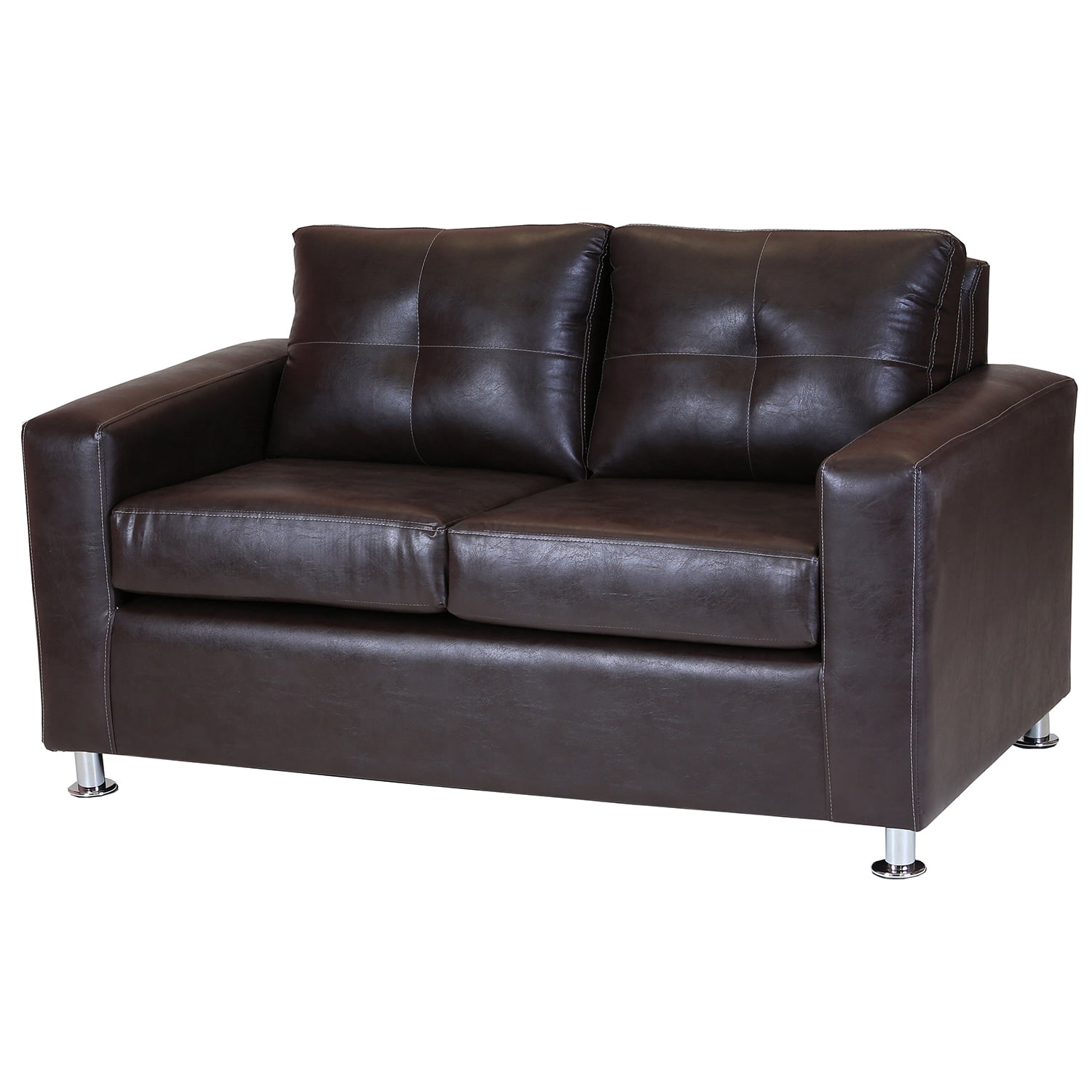 Muebles Altiro - Sofá Asiria 2 Cuerpos - Cuero Sintetico Pu Café