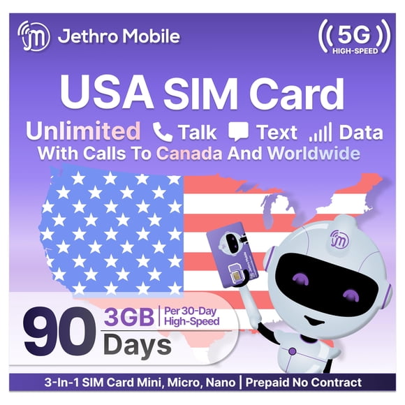Plan Prepago Jethro Trading Ltd. 90 Días SIM con 3GB de Datos