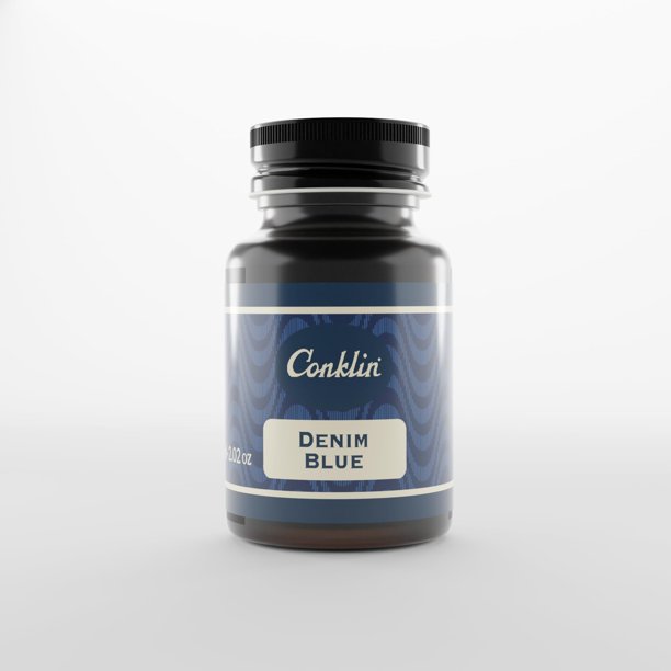 Conklin Tinta en Botella 60 ml - Tinta para Pluma Estilográfica Azul Denim, Suave y Saturada, Perfecta para Uso Profesional y Creativo