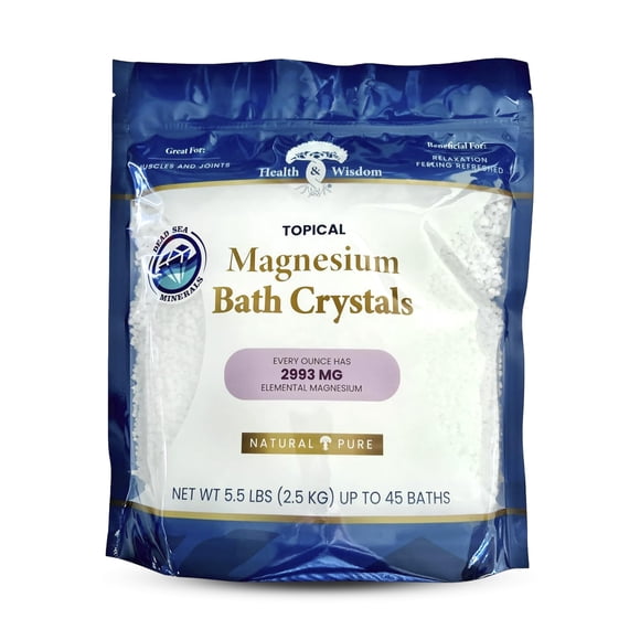Bath Salts Health and Wisdom, cristales de baño de magnesio, bolsa de 2,5 kg