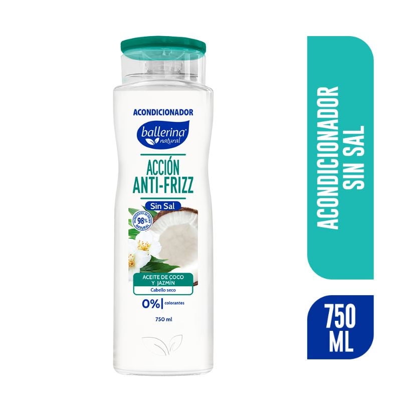 Acondicionador Aceite De Coco Y Jazmín Botella 750 ml Ballerina