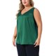 thumbnail image 4 of Agnes Orinda Conjuntos de Halloween para Mujeres Tallas Grandes Escuela Colegio Seda Satén Tops de Tirantes Cuello en V Casual Blusas Sin Mangas Básico de Verano Camiseta 1X Verde Oscuro, 4 of 6