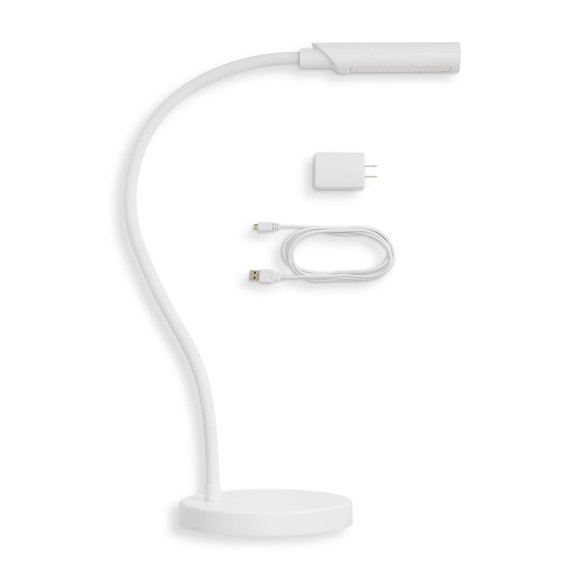 Lámpara de tarea Reliable 67 cm blanca, 9 configuraciones de luz