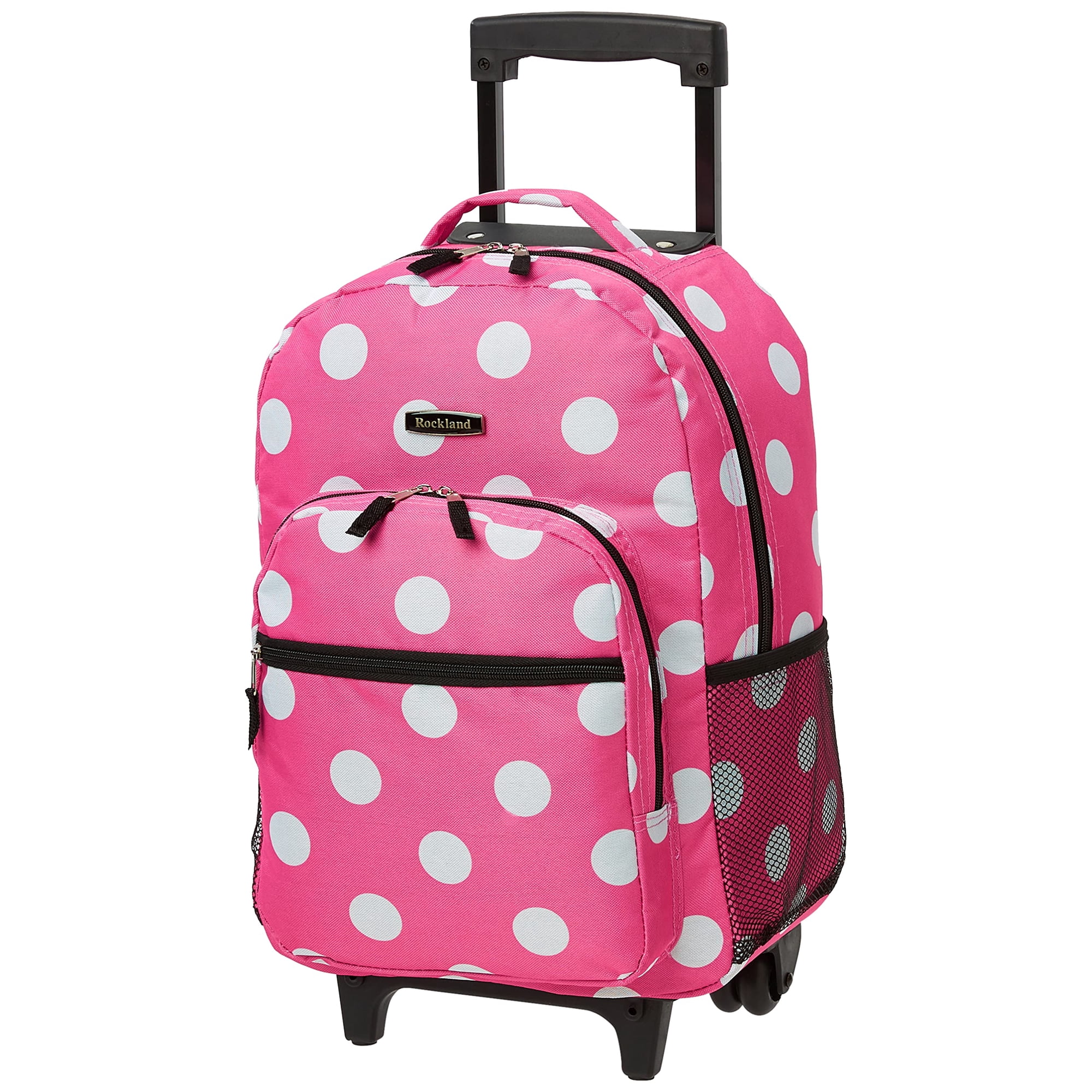 Mochila Rodante Rockland Pink Dots 17 Con Doble Asa