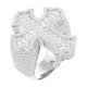 thumbnail image 1 of Anillos de Compromiso de Moissanita para Hombre Color D VVS1 Anillo de Diamante Cruzado Banda de Boda para Hombre Anillo de Moissanita de Plata Esterlina 925 Talla 7-11, 1 of 7