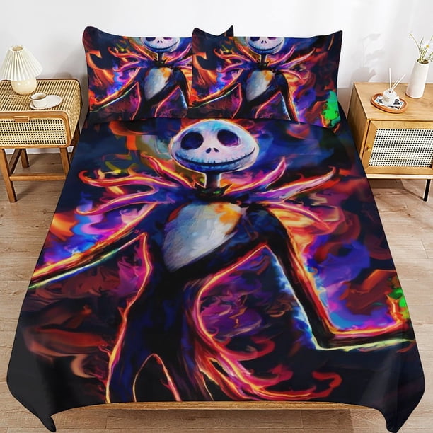 Nightmare-Before-Christmas Nightmare-Before-Christmas Bedding Set Sheet Set for Kids Adults,All Season Lightweight