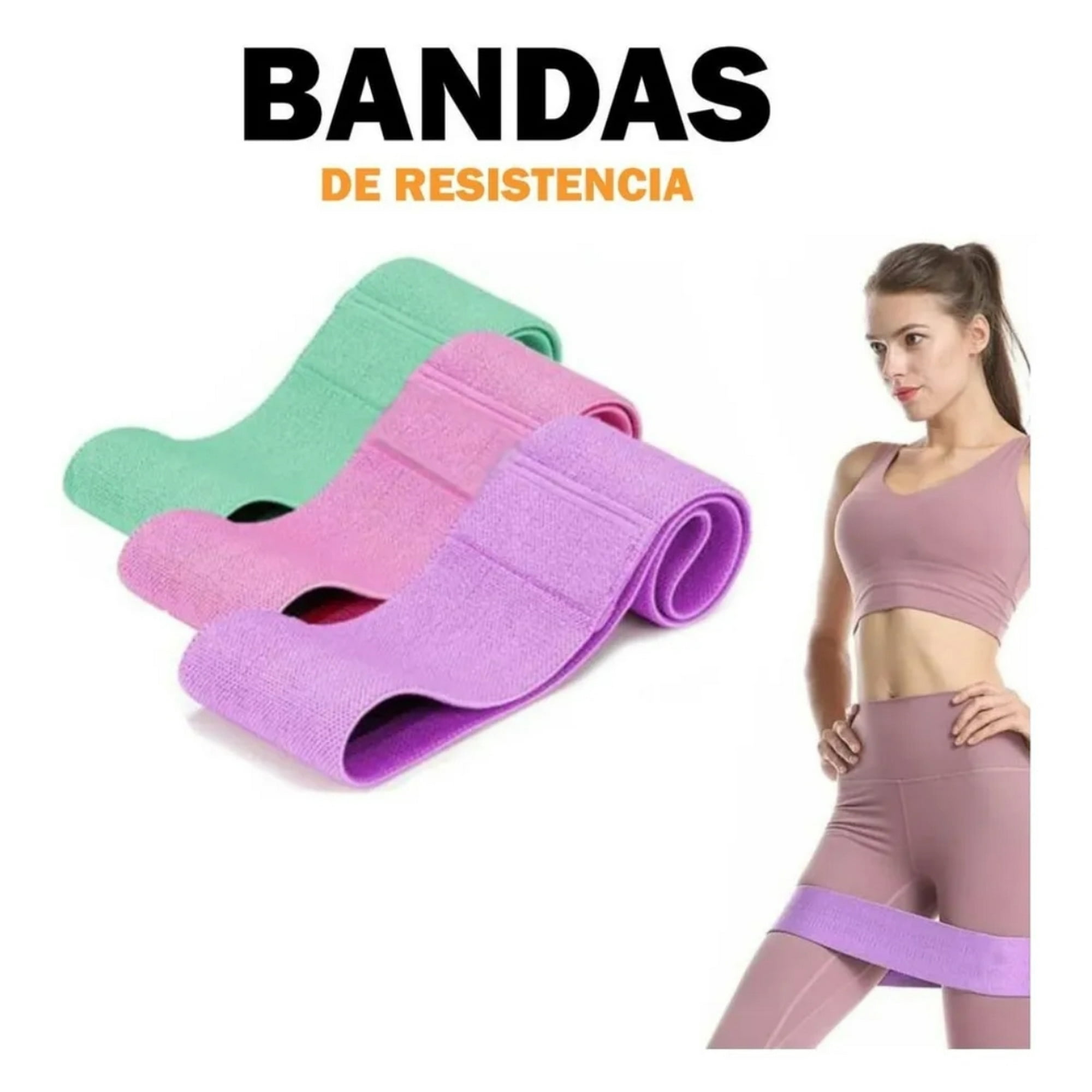 Xplorefitt - Bandas Elasticas 3 Set Ejercicio Resistencia Tela Hip