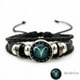 thumbnail image 2 of Luminous Twelve Constellation Artificial Gemstone Bracelet ,Beaded Rope PU Leather 12 Constellation Woven Bracelet, 2 of 5