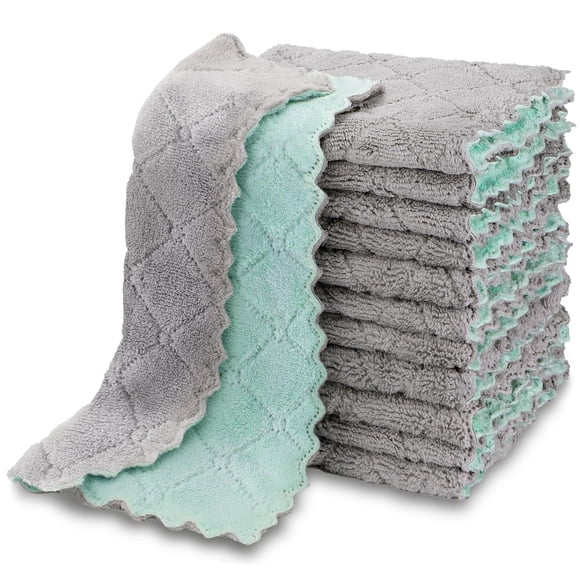 Paños de Cocina AIDEA 12 unidades 15 cm × 26 cm absorbentes de vellón coral