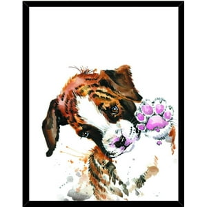 Genérico - Cuadro Decorativo Figura De Perro Abstracto Medidas 30X40 Cm