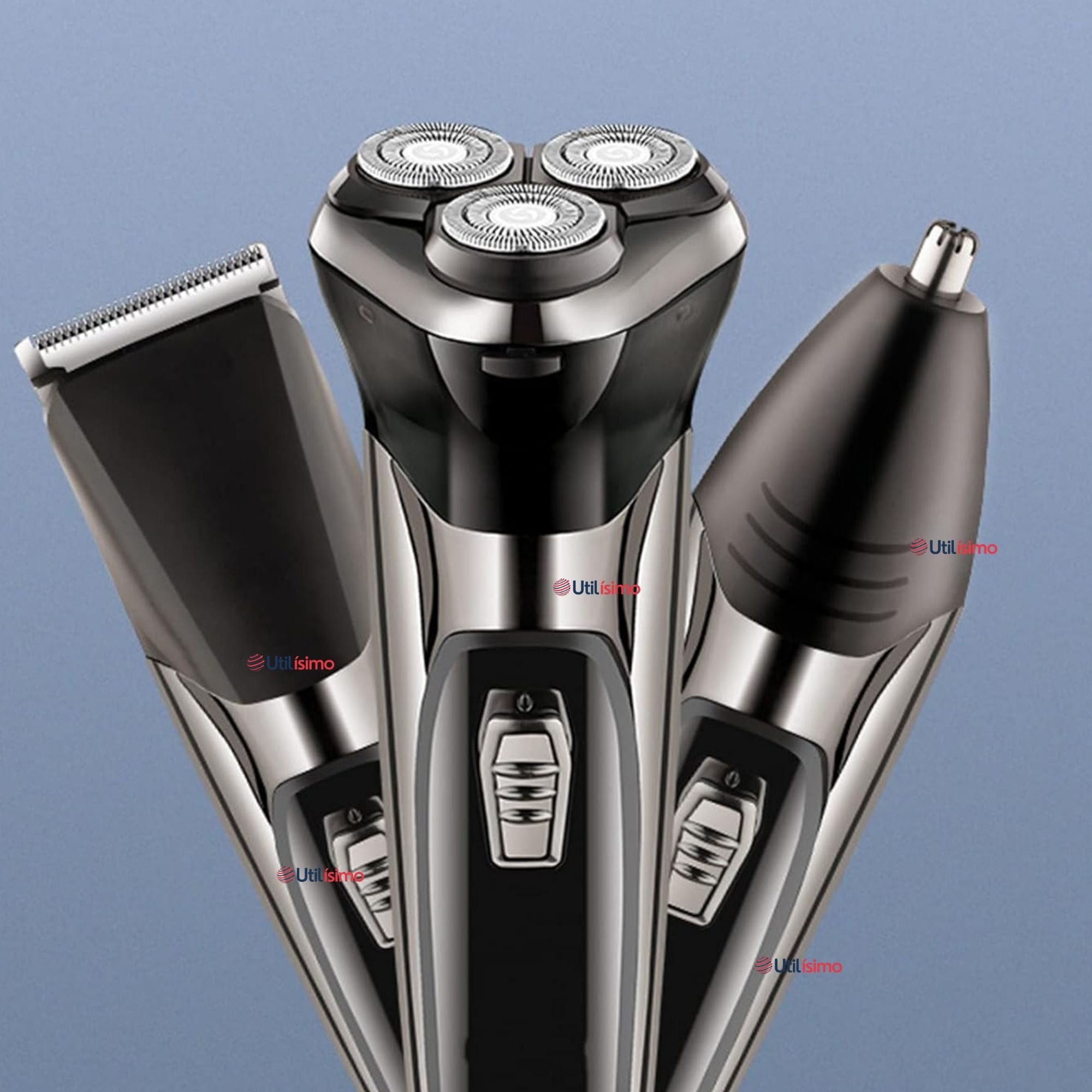 Line - Máquina De Afeitar 3 En 1 Recargable Inalámbrica Usb Color Plateada