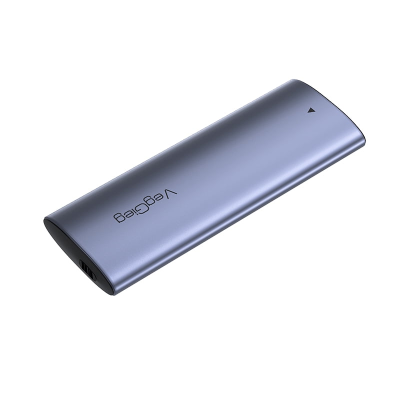 Cofre Para Disco Duro Veggieg Usb 3.0 Ssd M.2 Pcie Nvme 10gbps Color Gris Metalico Disipador 2230 / 2242 / 2260 / 2280 Usb C