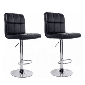 Genérico - Pack X2 Sillas Piso Bar Altura Regulable Taburete Con Respaldo