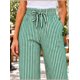 thumbnail image 1 of Pantalón Palazzo Mujer Rayado Tiro Alto Cintura Elástica Verde oliva, 1 of 6