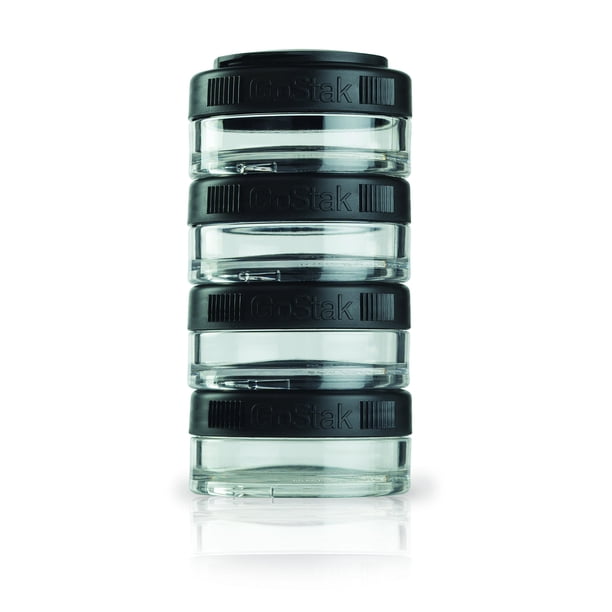 Recipientes de almacenamiento de alimentos BlenderBottle GoStak de 40 ml (paquete de 4)