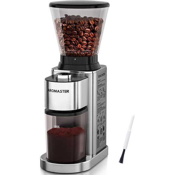 Aromaster Conical Coffee Bean Grinder, 48 Settings, Anti-Static