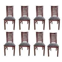 Koliat - Pack 8 Sillas Oporto Nogal Tapiz Gris