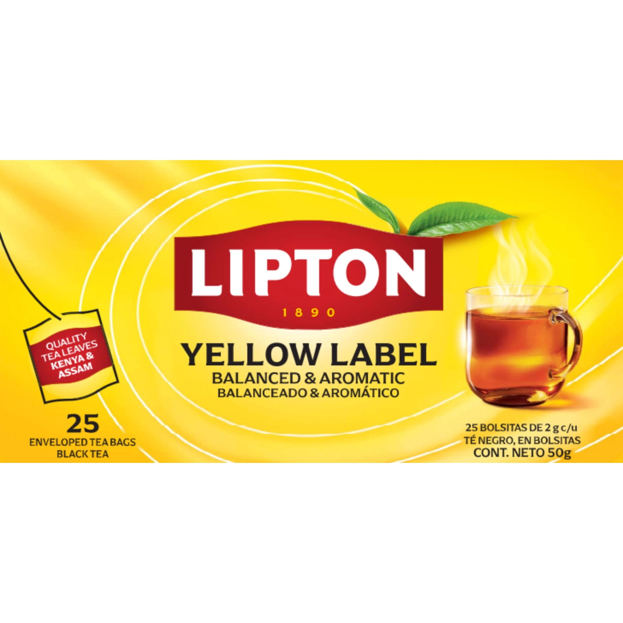 Te negro en bolsitas yellow label, 25 Un