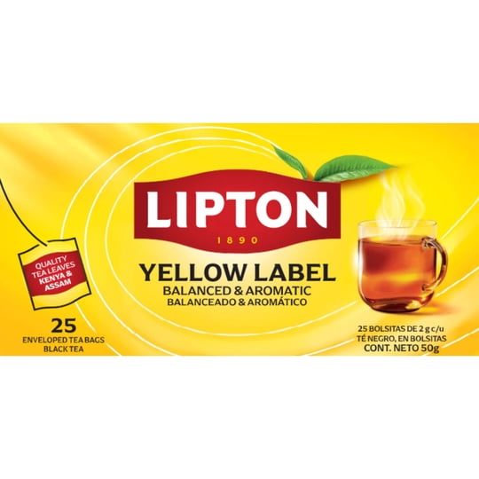 Té Negro En Bolsitas Yellow Label 25 Un Lipton