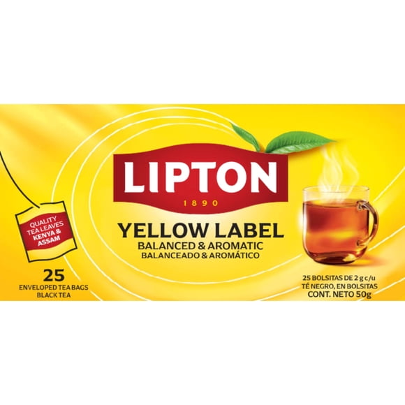Té negro en bolsitas yellow label, 25 Un