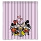 thumbnail image 1 of Cortina de ducha con diseño de dibujos animados de Mickey y Minnie, adorable y encantadora, con ganchos, tamaño 66 x 72 pulgadas, 1 of 3