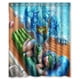 thumbnail image 1 of Cortina de ducha Zac Riven, juego de cortinas de baño con ganchos, tamaño 60 x 72 pulgadas, 1 of 3