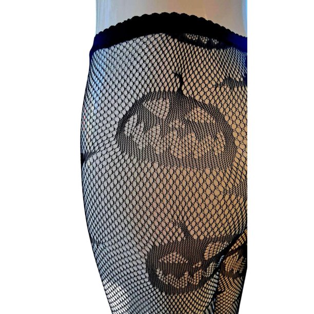 Pantys Media Malla Mujer Gotica Halloween Panties Estandar negro
