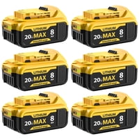 Qamqfsou - Batería De Repuesto De 6 Unidades De 8000 Mah Para Dewalt De 20 V Como Máximo