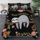 thumbnail image 1 of Floral Sloth Cartoon Quilt Duvet Cover Set Soft Double Children Comforter Cover3-Piece Bedding Set, 1 of 5